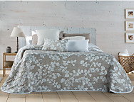 Colcha Jacquard Lemas color Azul, Gris o Lino