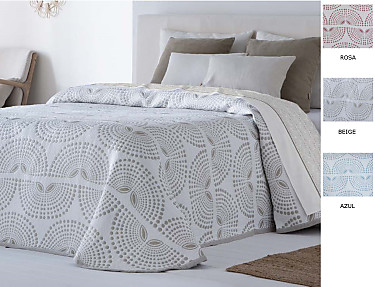 Cañete - Colcha Jacquard Lorba color Azul, Beige o Rosa