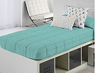 Edredón ajustable Hana color Naranja o Turquesa