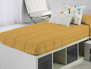 Edredón ajustable Hana color Naranja o Turquesa