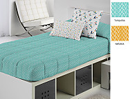 Edredón ajustable Hana color Naranja o Turquesa