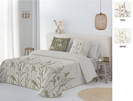 JVR - Edredón 240gr 100% algodón Anna color Beige o Teja