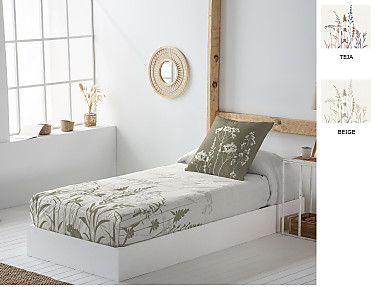 JVR - Edredón ajustable 100% Algodón Anna color Beige o Teja