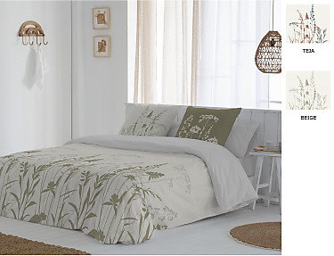 JVR - Funda nórdica 100% algodón Anna color Beige o Teja