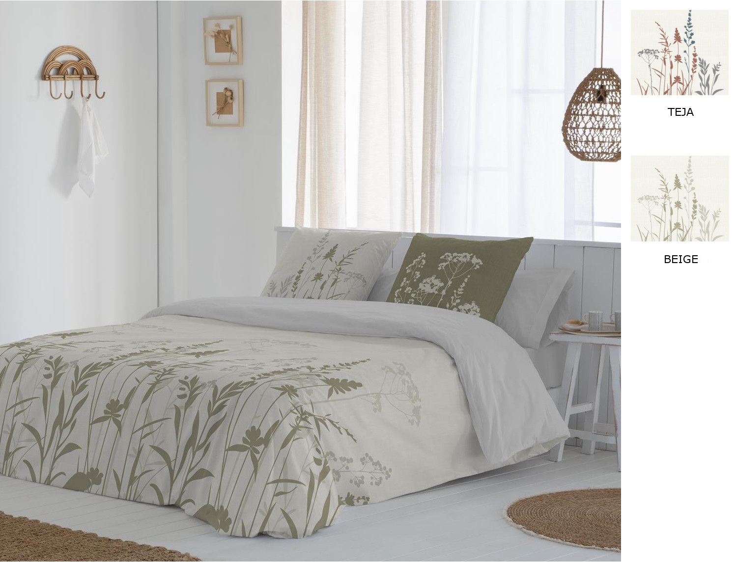 JVR Funda nórdica 100% algodón Anna color Beige o Teja