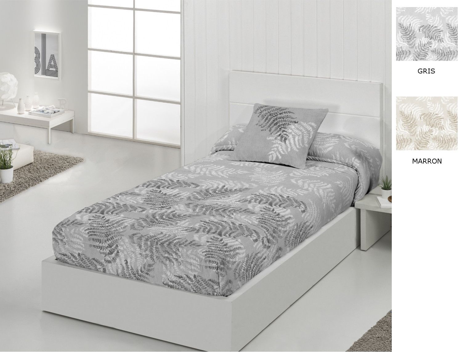 JVR Edredón ajustable 100% Algodón Bio color Beige o Gris