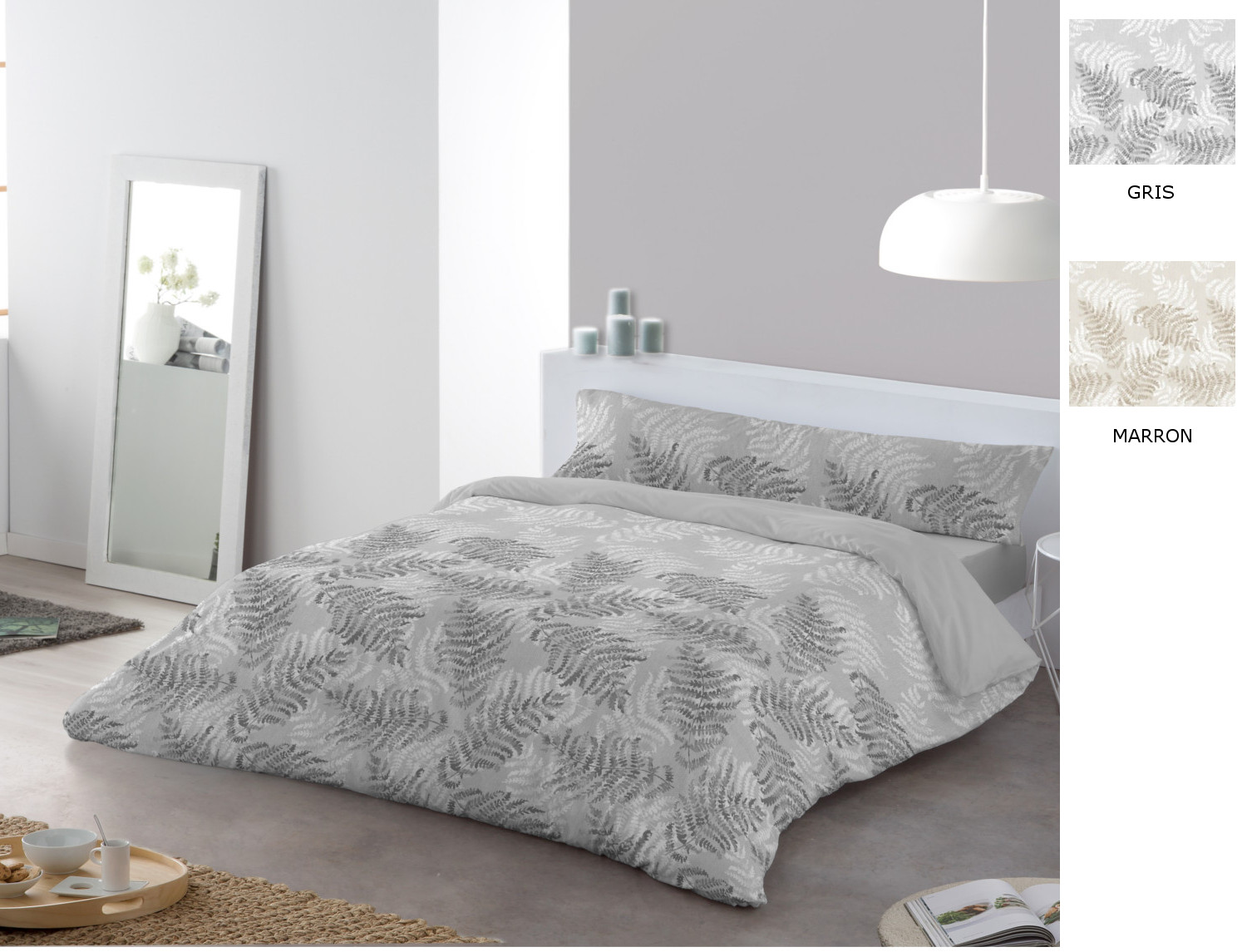 JVR Funda nórdica 100% algodón Bio color Beige o Gris