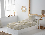 Edredón ajustable 100% Algodón Delhi color Beige o Gris