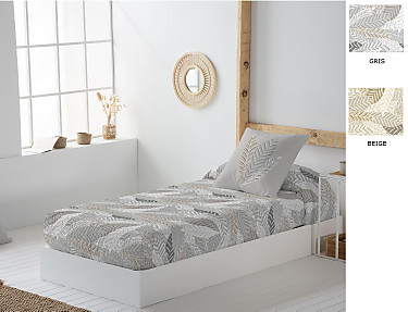 JVR - Edredón ajustable 100% Algodón Delhi color Beige o Gris