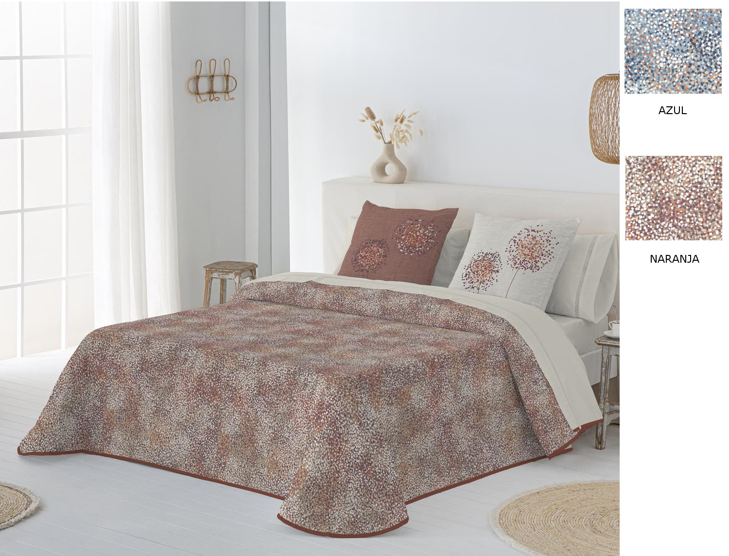 JVR Edredón 240gr 100% algodón Elvar color Azul o Naranja