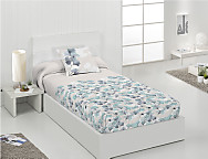 Edredón ajustable 100% Algodón Flora color Rosa o Turquesa