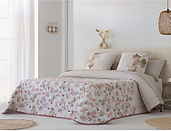 Edredón 240gr 100% algodón Flora color Rosa o Turquesa