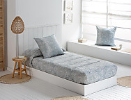 Edredón ajustable 100% Algodón Iris color Beige, Malva o Turquesa