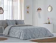 Funda nórdica 100% algodón Iris color Beige, Malva o Turquesa