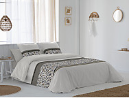 Funda nórdica 100% algodón Kenya color Gris o Teja