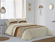 Funda nórdica 100% algodón Kenya color Gris o Teja