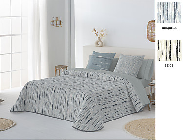 JVR - Edredón 240gr 100% algodón Nepal color Beige o Turquesa