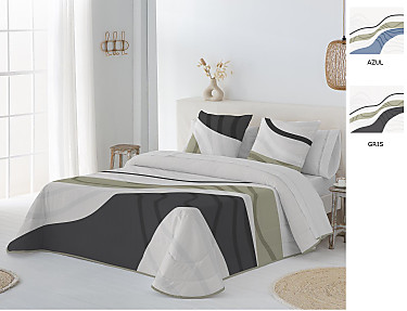 JVR - Edredón 240gr 100% algodón Onix color Azul o Gris