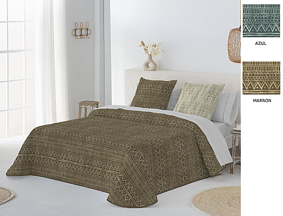 JVR - Edredón 240gr 100% algodón Taxco color Azul o Marrón