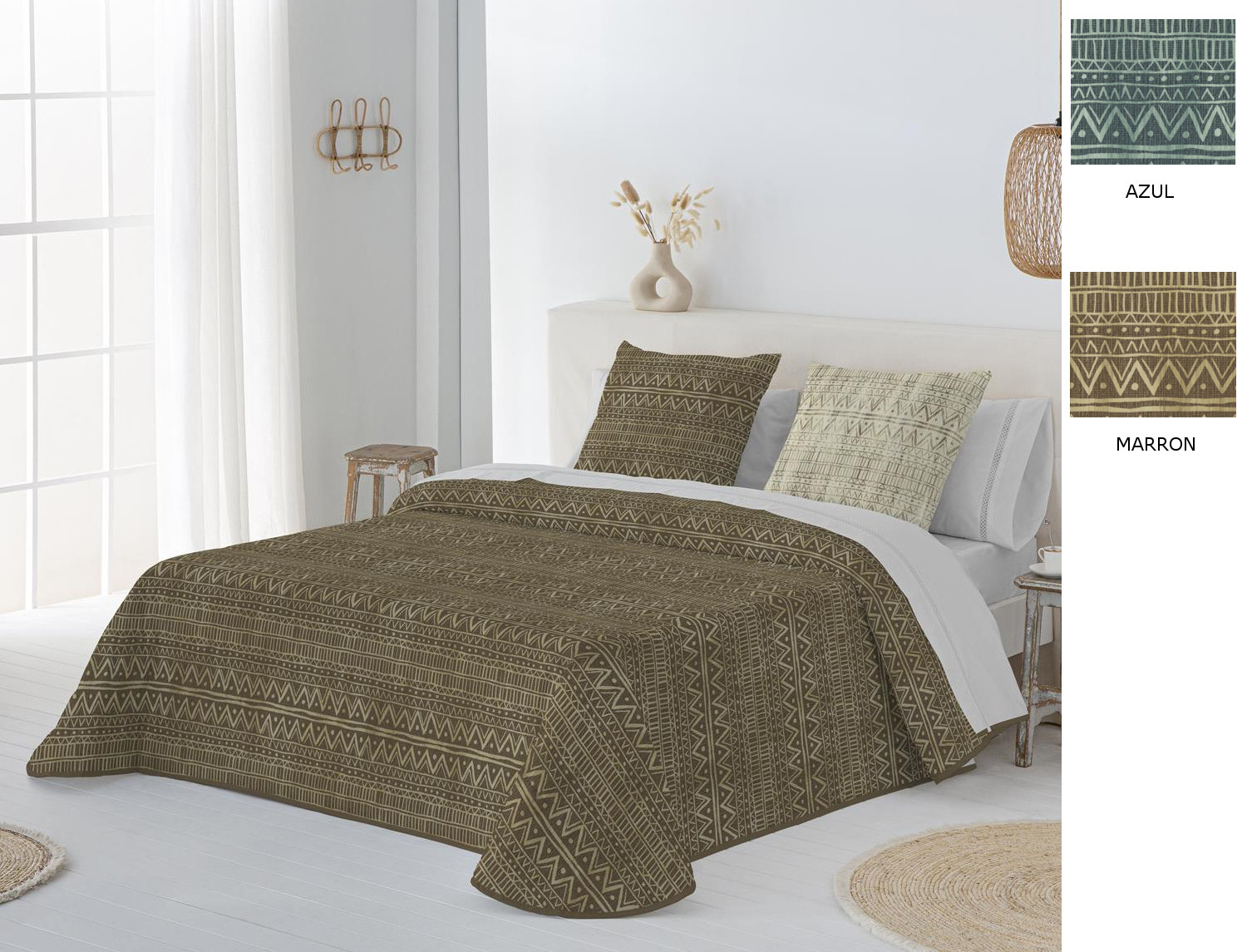 JVR Edredón 240gr 100% algodón Taxco color Azul o Marrón