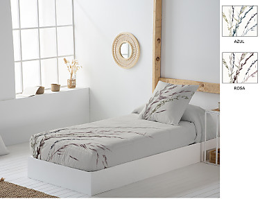 JVR - Edredón ajustable 100% Algodón Toscana color Azul o Rosa