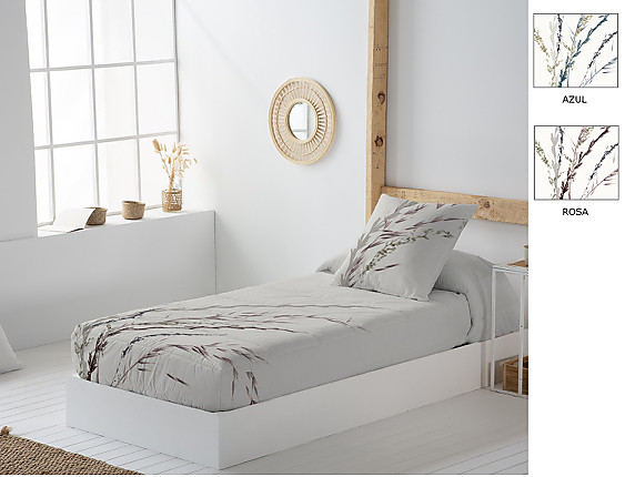 JVR - Edredón ajustable 100% Algodón Toscana color Azul o Rosa