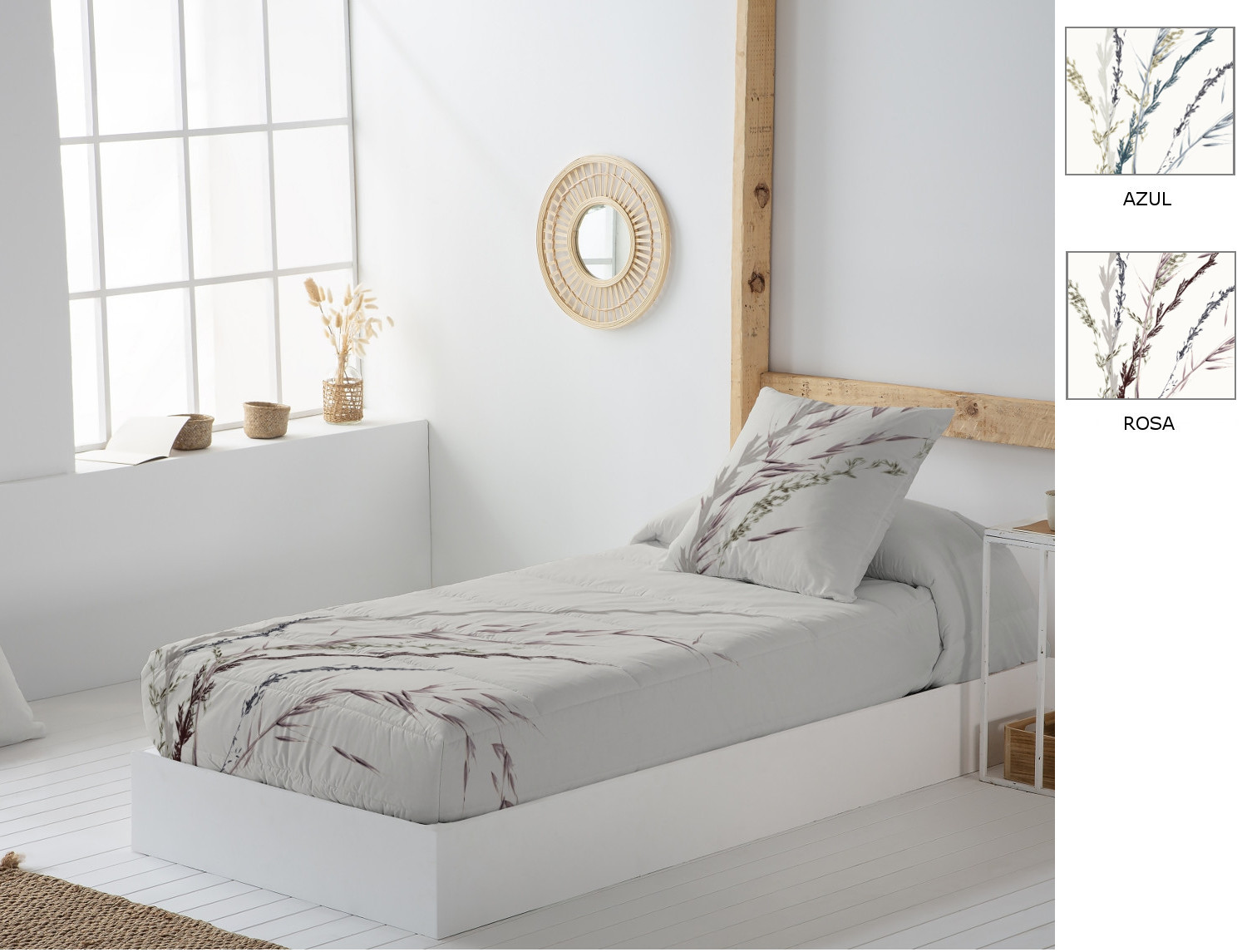 JVR Edredón ajustable 100% Algodón Toscana color Azul o Rosa