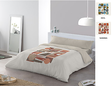 JVR - Funda nórdica 100% algodón Vita color Azul o Naranja