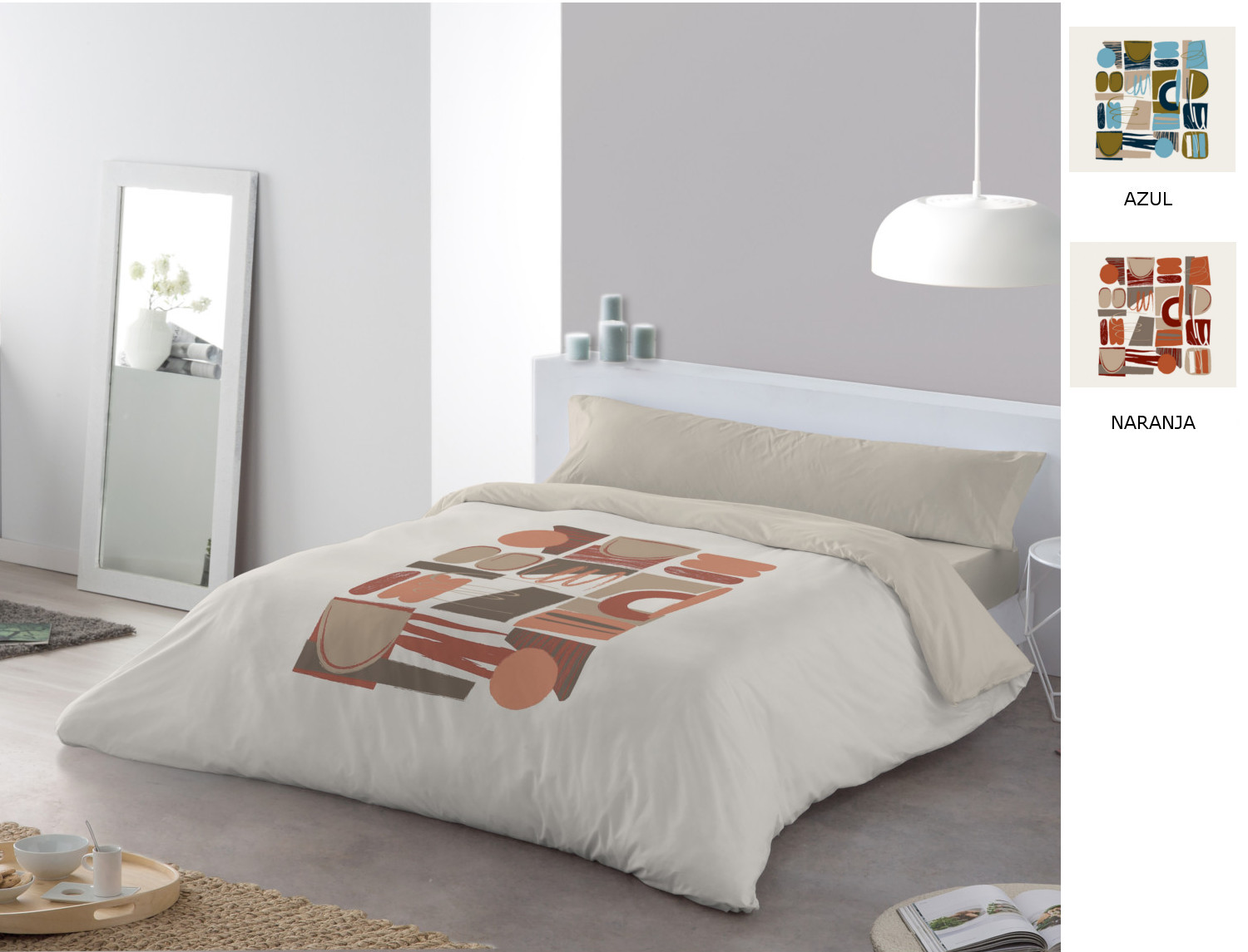 JVR Funda nórdica 100% algodón Vita color Azul o Naranja