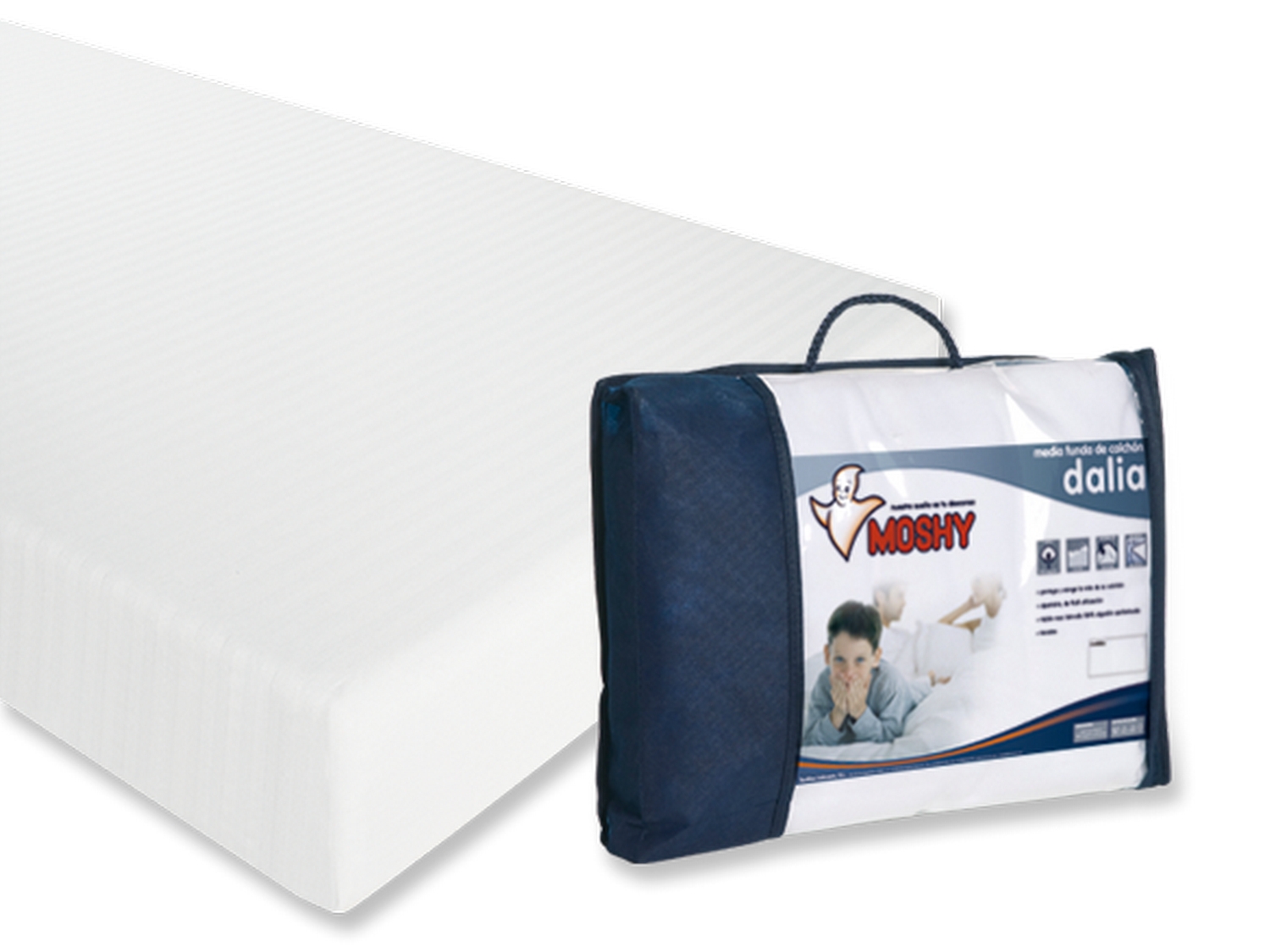 Moshy Media funda de colchón 100% algodón Dalia alto 30cm