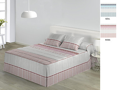 JVR - Colcha Edredón Bombay color Azul o Rosa