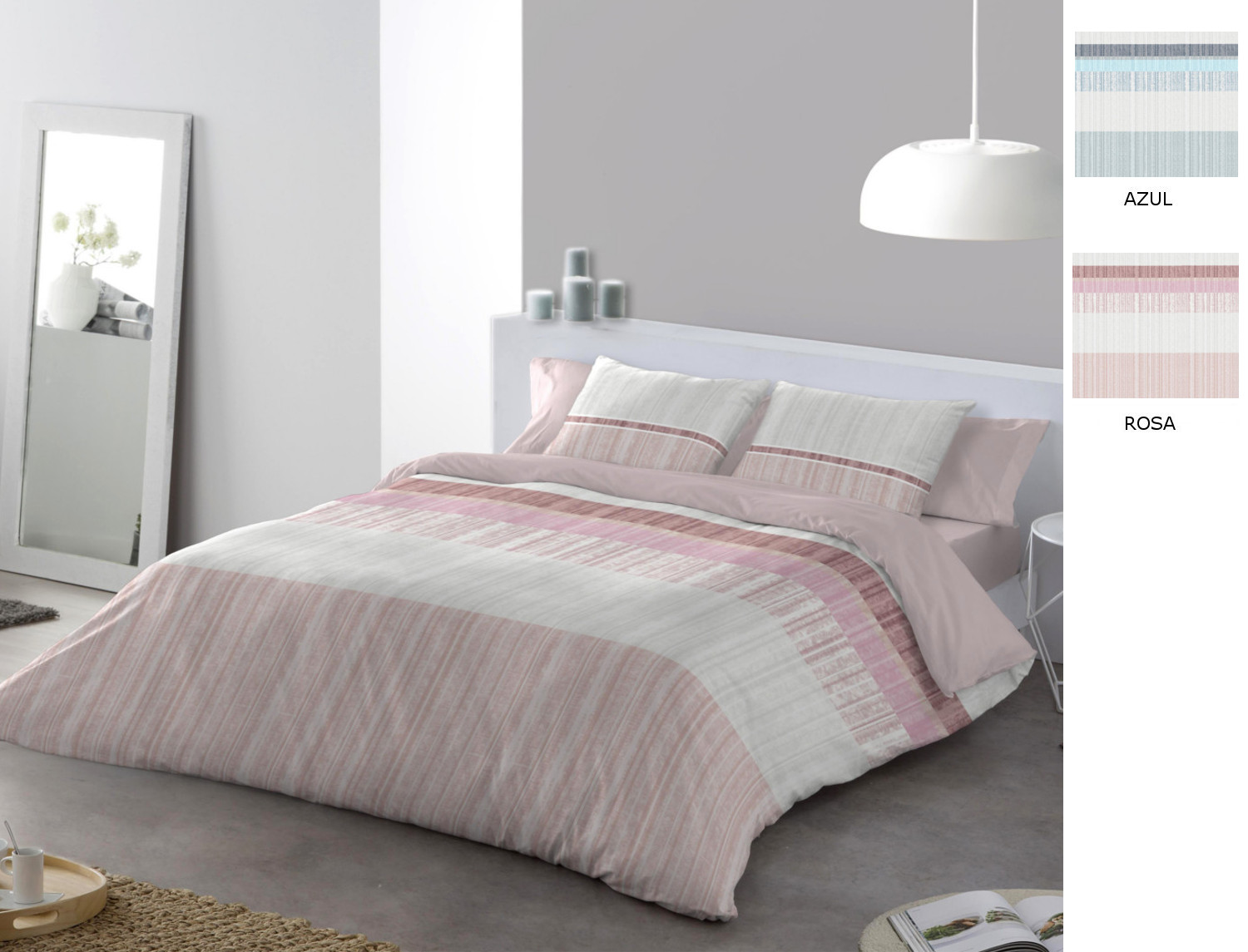 JVR Funda nórdica Bombay color Azul o Rosa