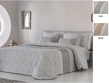 JVR - Edredón Conforter Nórdico Jacquard Corinto JVR color Beige o Gris