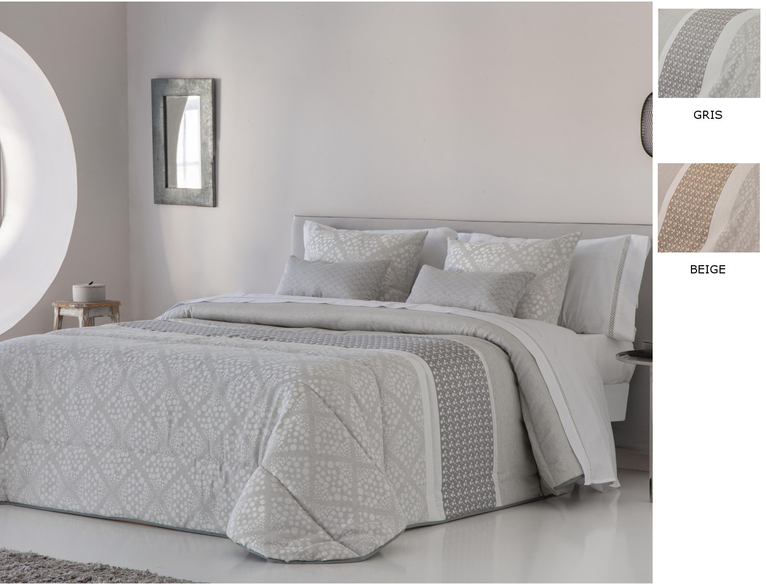 JVR Edredón Conforter Nórdico Jacquard Corinto JVR color Beige o Gris
