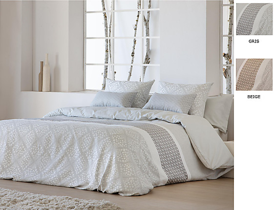 JVR - Funda nórdica Jacquard Corinto JVR color Beige o Gris