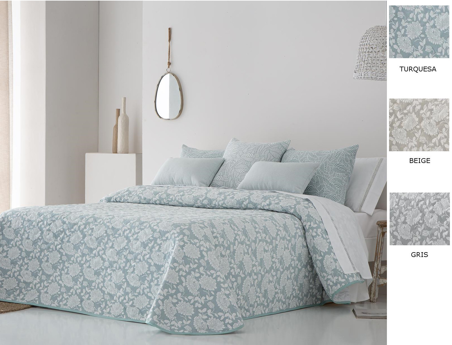 JVR Bouti Jacquard Elis color Beige, Gris o Turquesa