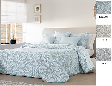 JVR - Edredón Conforter Nórdico Jacquard Elis color Beige, Gris o Turquesa