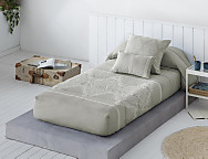 Edredón ajustable Jacquard Idalia color Beige, Gris o Turquesa