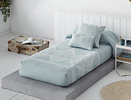 Edredón ajustable Jacquard Idalia color Beige, Gris o Turquesa