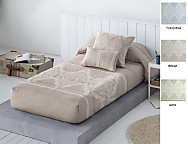 Edredón ajustable Jacquard Idalia color Beige, Gris o Turquesa
