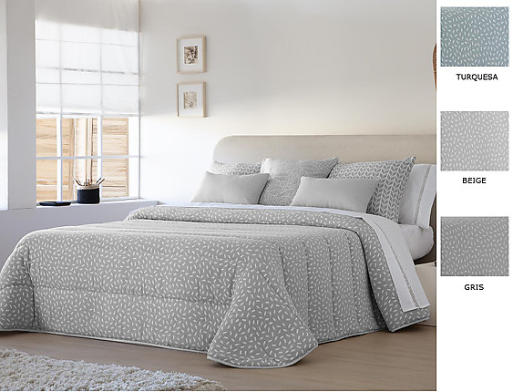 JVR - Edredón Conforter Nórdico Jacquard Mikonos color Beige, Gris o Turquesa