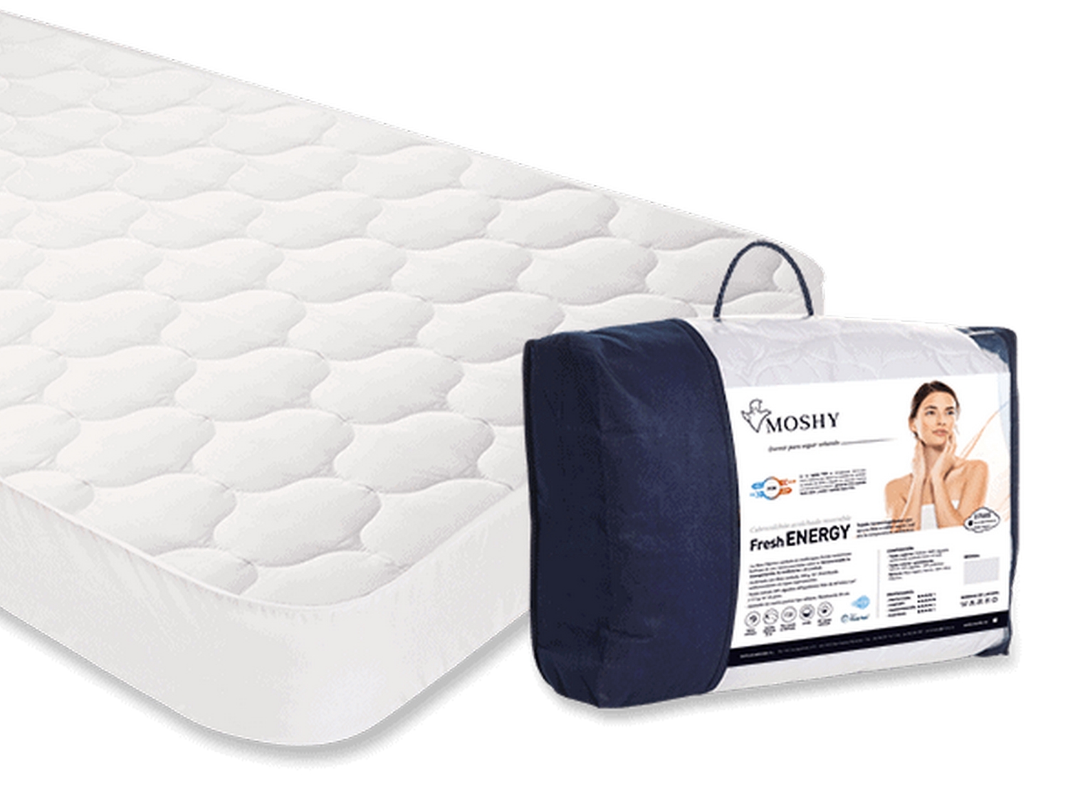 Moshy Cubrecolchón acolchado termoregulador Fresh Energy alto 30cm