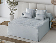 Colcha edredón Jacquard Soller JVR color Beige, Gris o Turquesa