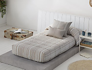 Edredón ajustable Jacquard Soller JVR color Beige, Gris o Turquesa