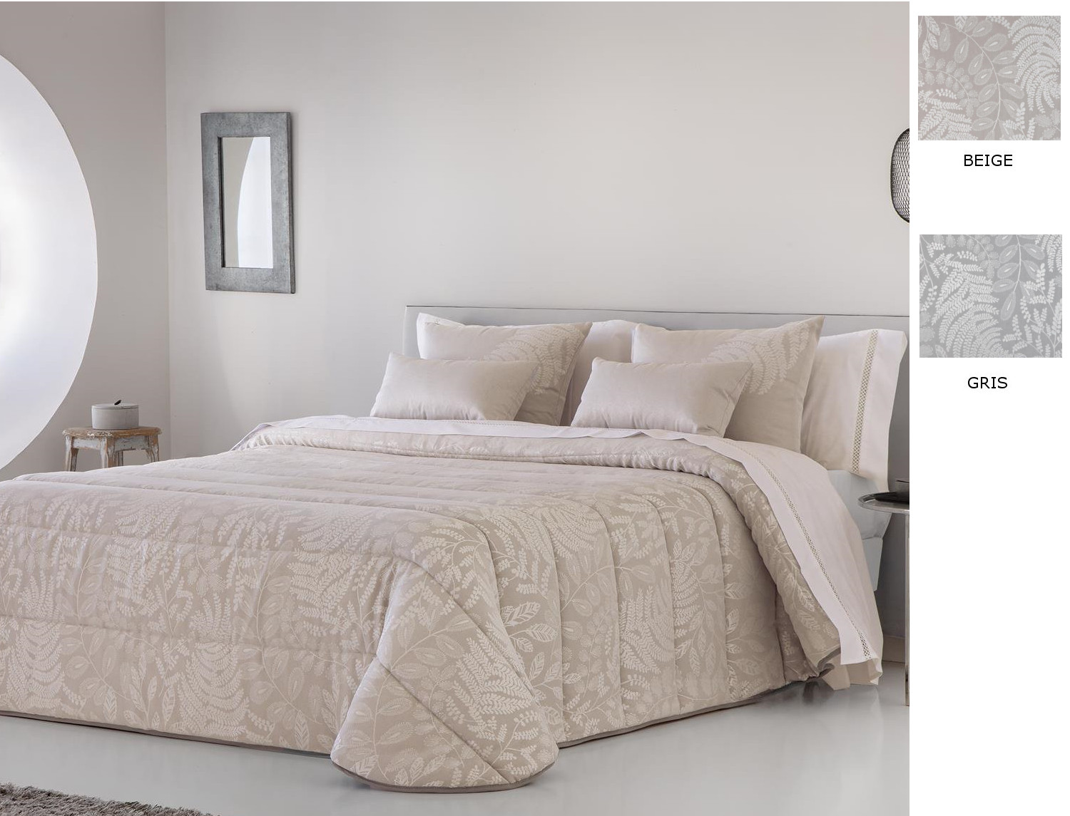 JVR Edredón Conforter Nórdico Jacquard Tebas color Beige o Gris