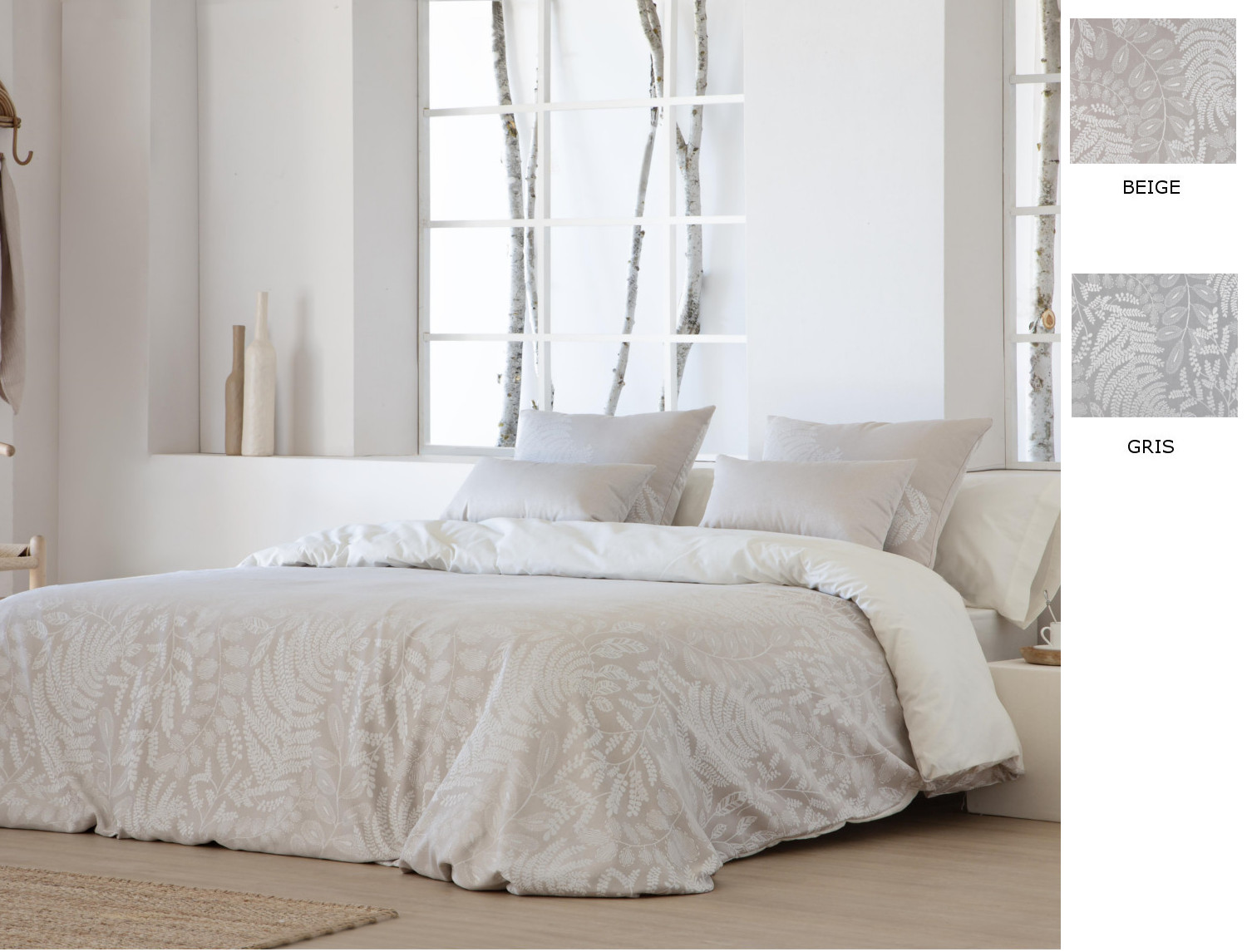 JVR Funda nórdica Jacquard Tebas color Beige o Gris