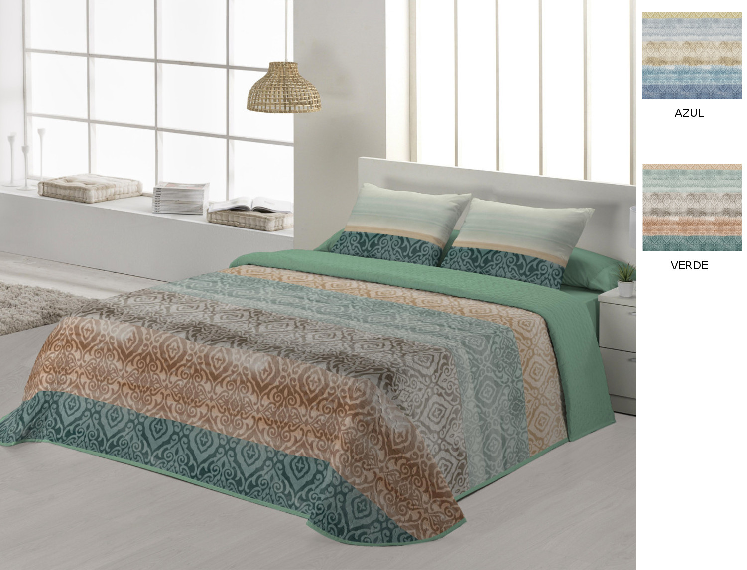 JVR Colcha Bouti Bakar JVR color Azul o Verde