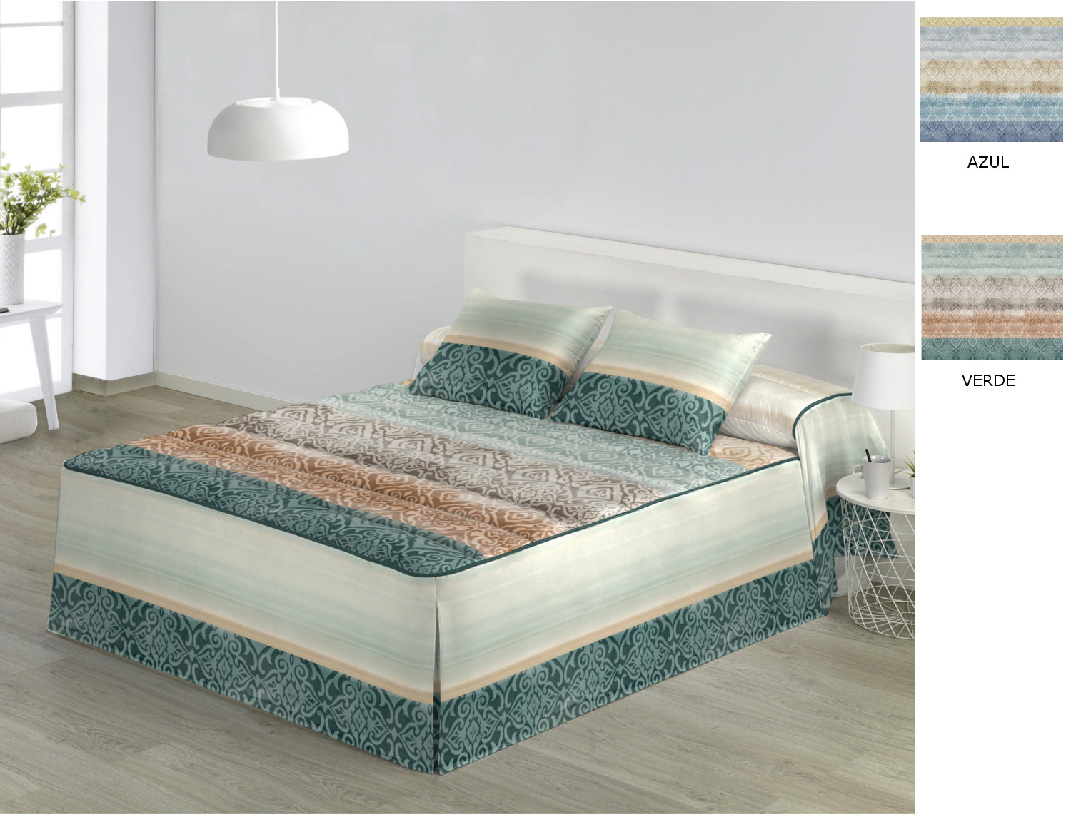 JVR Colcha Edredón Bakar JVR color Azul o Verde