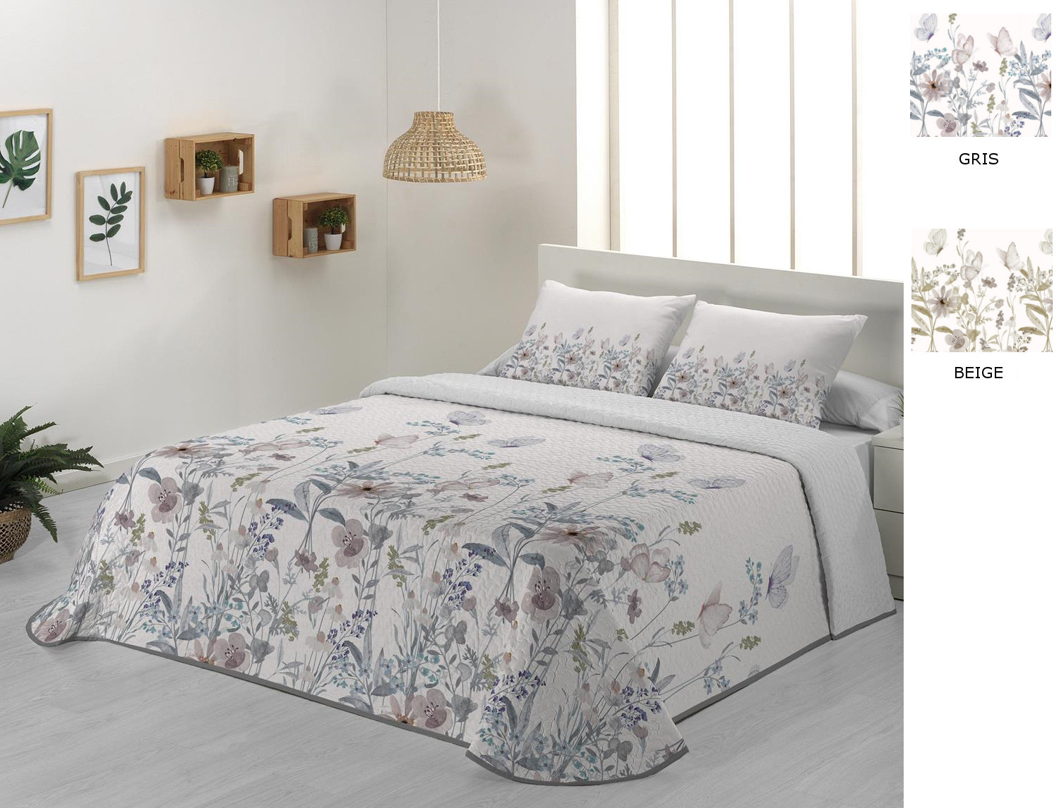 JVR Colcha Bouti Dalia color Beige o Gris