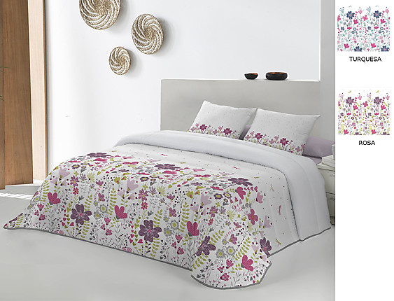 JVR - Edredón Conforter Nórdico Greta color Rosa o Turquesa